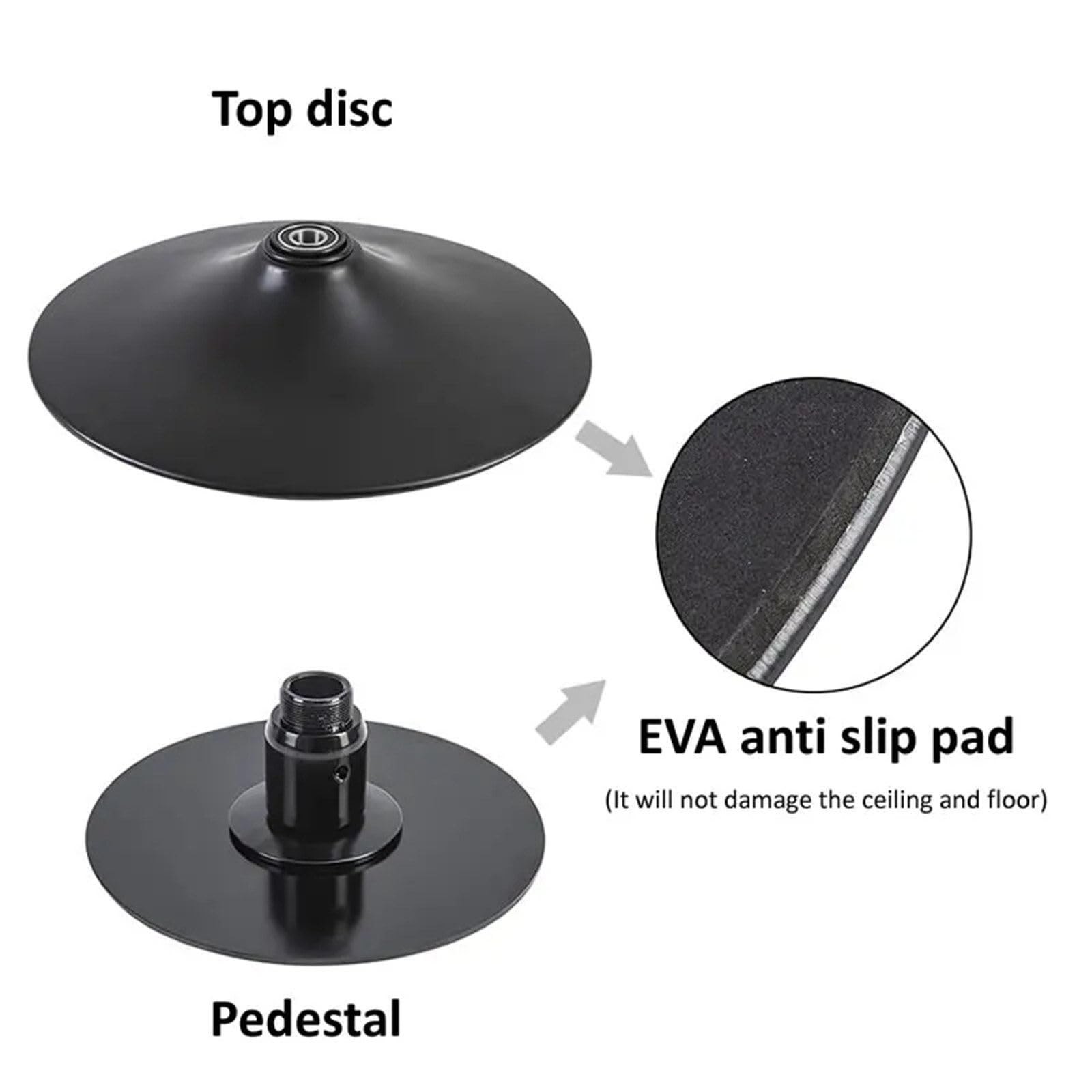 Barre Pôle de Danse Professionnel | Poteau De Fitness Portable/Amovible | Statique Et Rotatif | 45 Mm De DiamèTre | Hauteur RéGlable (223,5~274,5 Cm) | Capacité De Poids : 440 Lb,Black
