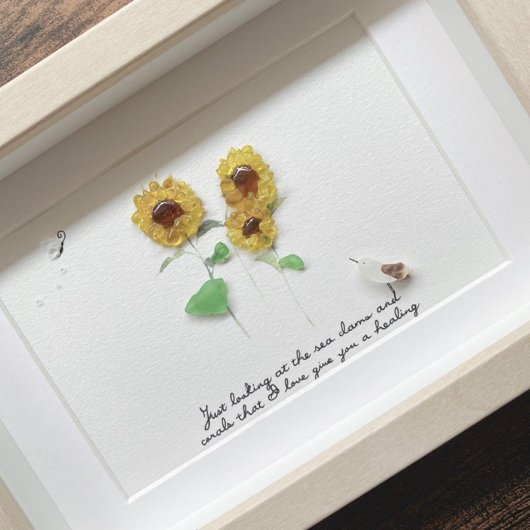 Amazon.co.jp: ④夏花flower*summerひまわり シーグラスアート : おもちゃ 