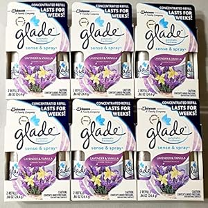 12 Glade Sense & Spray Automatic Freshener Refill Lavender & Vanilla (6 Twin Pack)