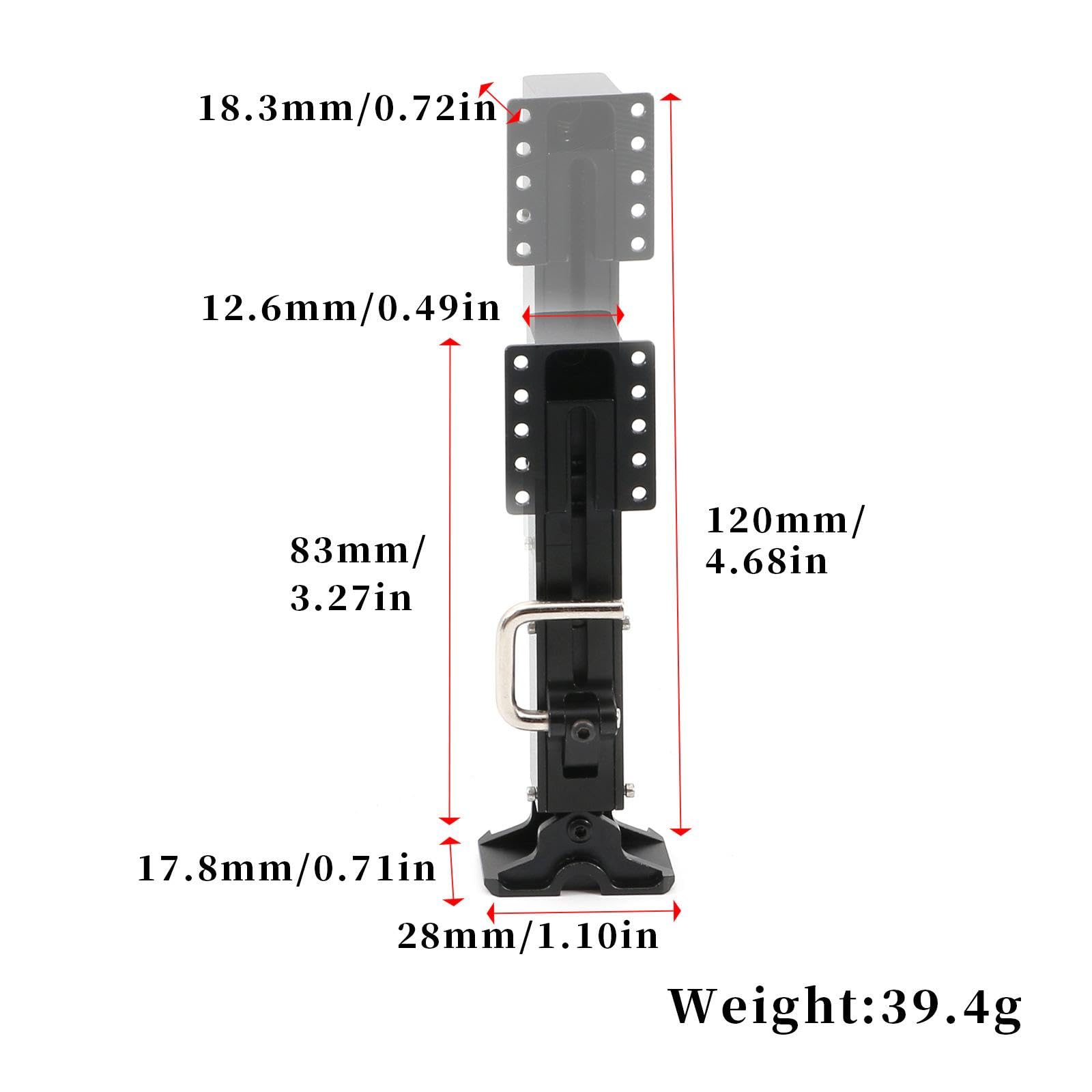 Milageto 2 Piezas Tren de Aterrizaje RC para Remolque 1/14 Patas Telescópicas Repuesto Soporte de Metal Mejorado Accesorios para Camiones a Escala Colecciones