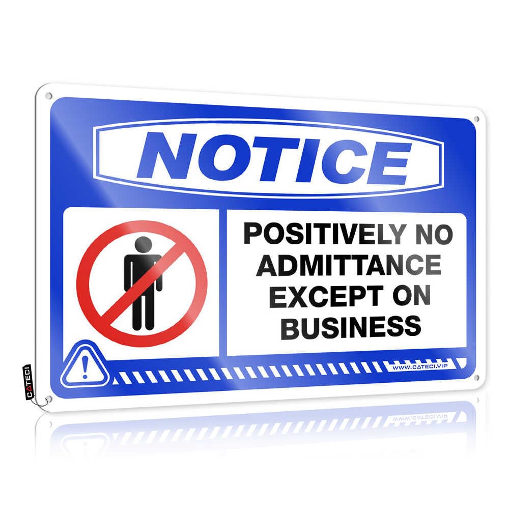 Fzfn Colour Tin Sign Camping Decorations Vintage Style | Notice Positively No Admittance Except On Business Americana Collection Home Decor(20X30cm)
