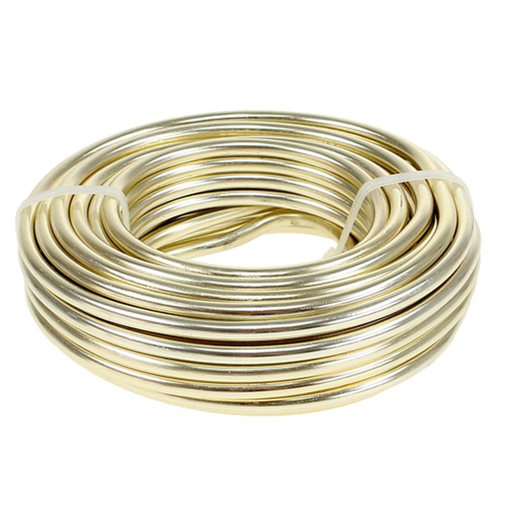 ALUMINIUMDRAHT, Ø 5mm Länge: 9,5m Ring, Deko Deco, Champagner / Champagne