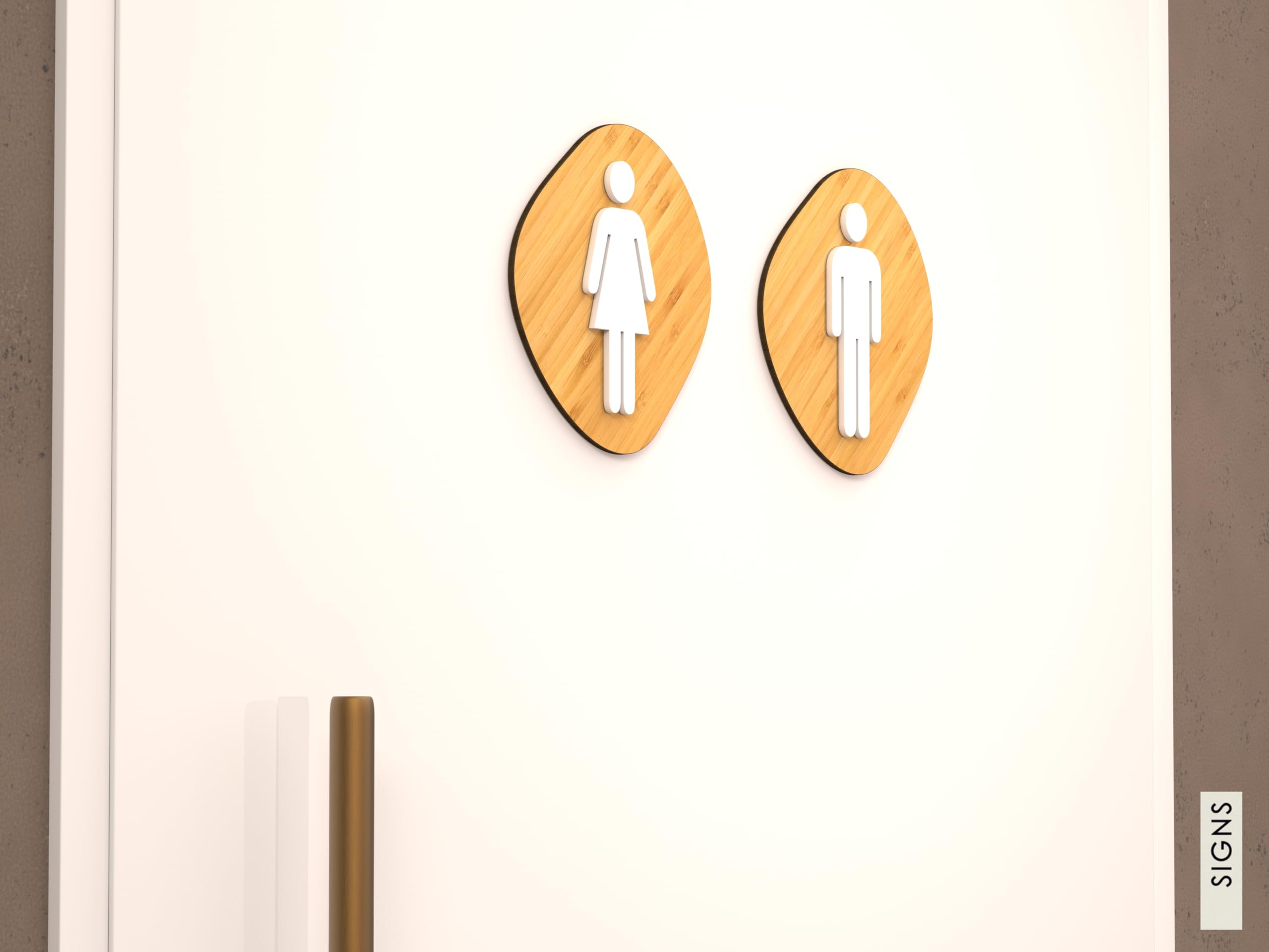 Plaque signalétique Toilette Homme Femme Handicapé Douche - Pancarte Toilette pour Porte Autocollant Pierre