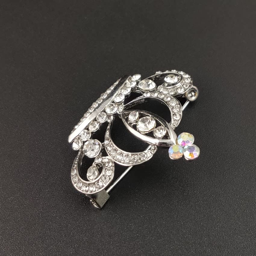 Image of Crystal Rhinestone Princess Queen Brooch Pin Tiara Crown Brooches for Women Tiara for Wedding Party /Banquet /Birthday (E)