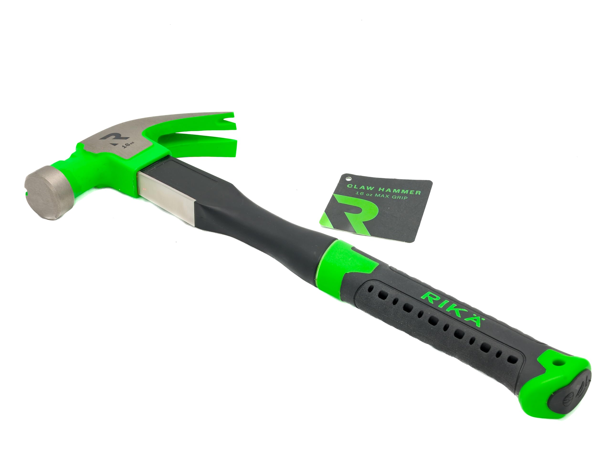 Rikä HTSR001 16oz Maxgrip Claw Hammer, Green and Black - Image 3