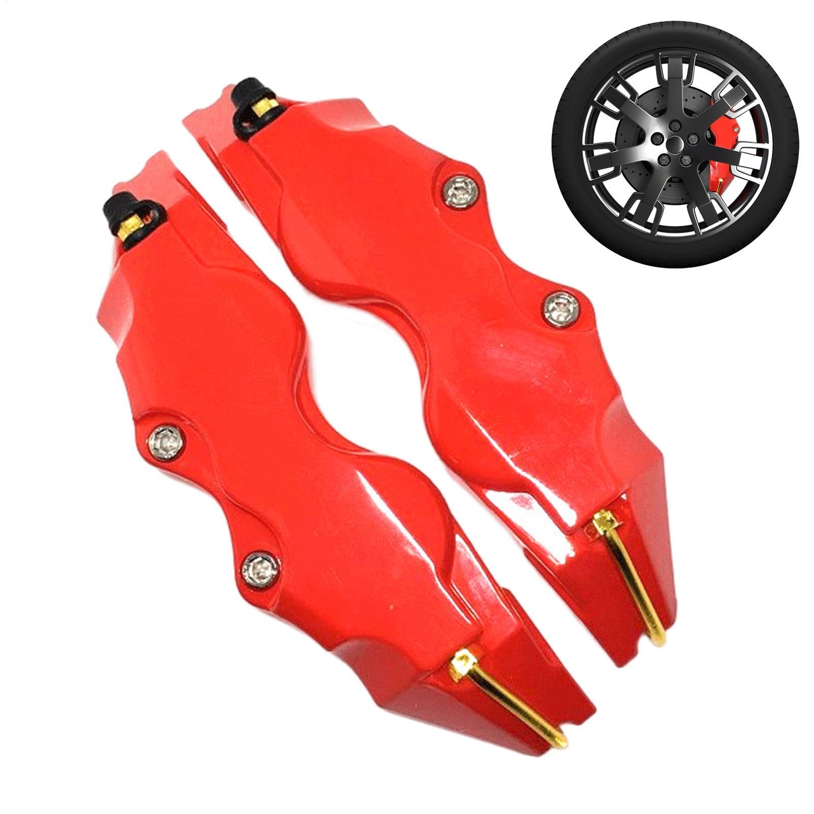 Juego de tapas de pinza,2 piezas resistentes cubre pinza cubre cubo rueda portátil - Juego de tapas decorativas para pinza de freno Cubierta protectora para pinza de freno multifuncional para coche