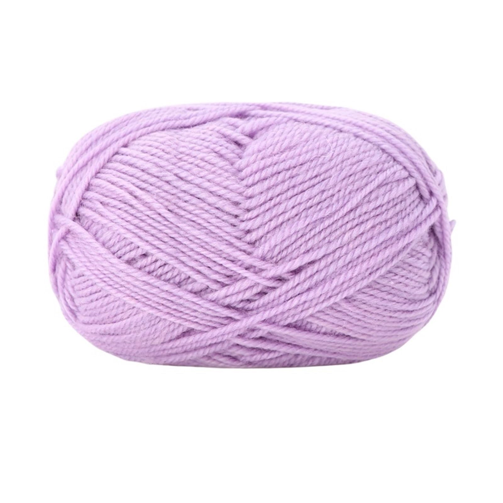 Filo per Uncinetto 6 pezzi 300g filo di lana fatto a mano autunno e inverno caldo maglione cappello sciarpa palla filato(03 Light Purple)