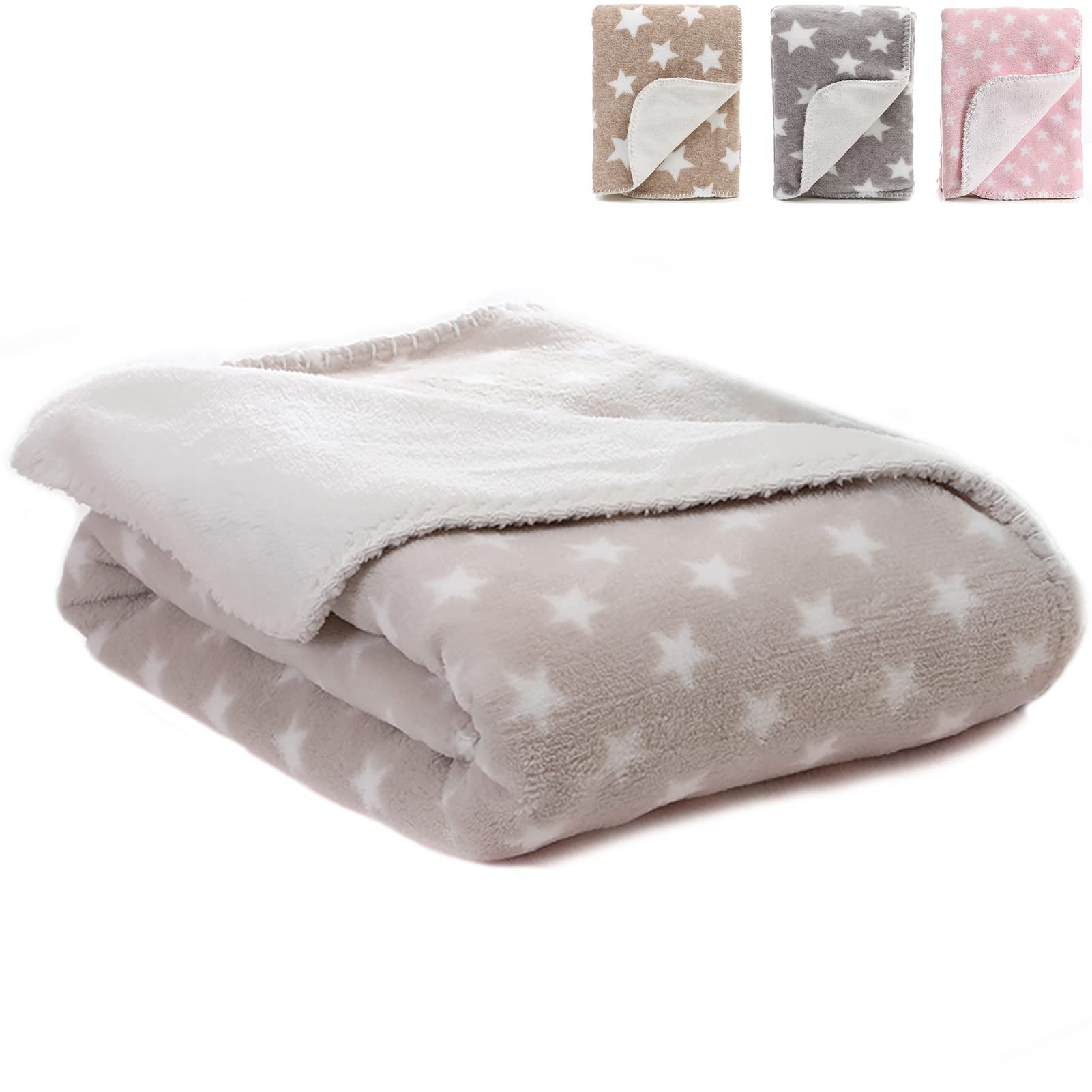 LeerKing Manta Perro Gatos Doble Cara de Suave Felpa para Pequeña Mascotas Cachorro Gatito Sofá Cama 75 x 100cm Gris Claro