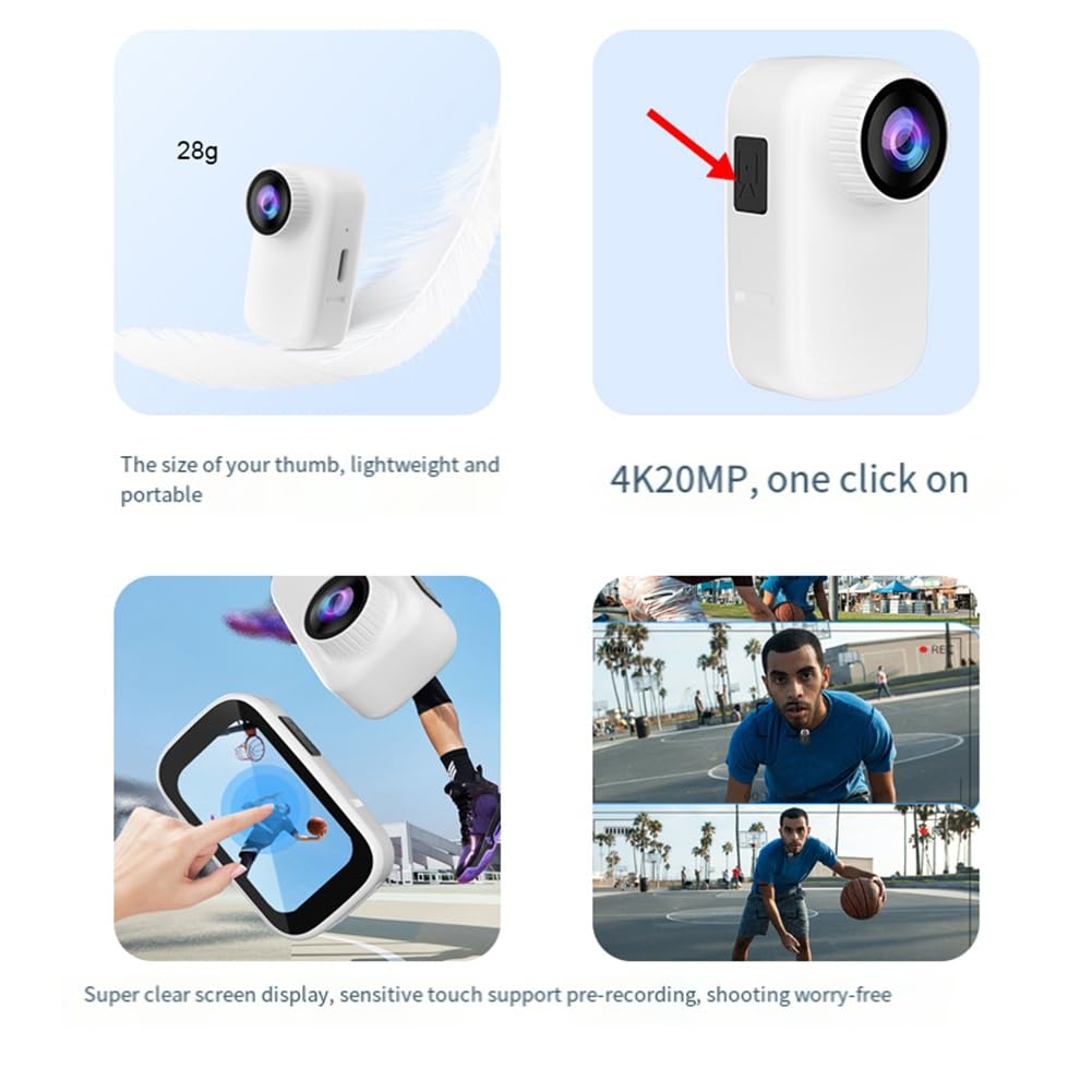 Azione Thumb Camera Anti-Shake 4K WiFi Fotocamera Tascabile Wireless Outdoor Ciclismo Bodycam Fotocamera A