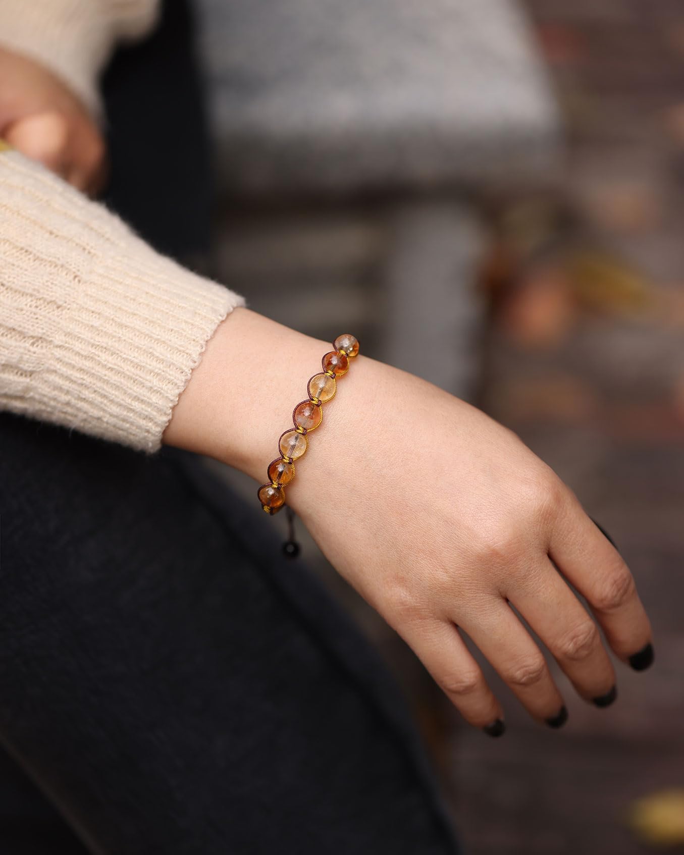 MOCHAMIK Braccialetti dell'amicizia Fatti a Mano Braccialetti con Perline di Cristalli spirituali Reiki con Corda Regolabile per Donna