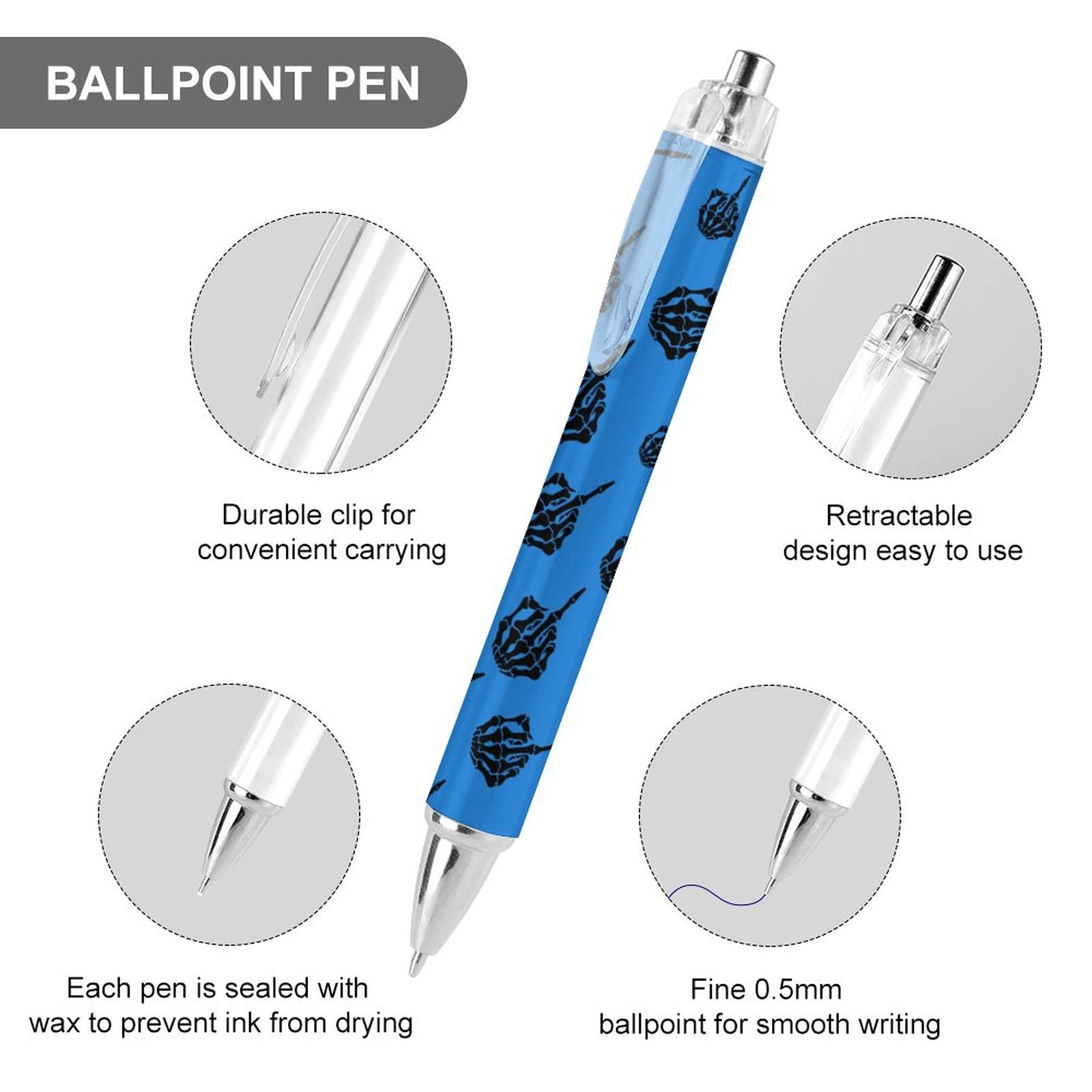 2 Penne A Sfera Retrattili In Acciaio Inox – Punta Media 1mm, Inchiostro Blu, Scrittura Fluida, Clip Metallica, Regalo Elegante Per Ufficio, Insegnanti, Studenti E Matrimoni