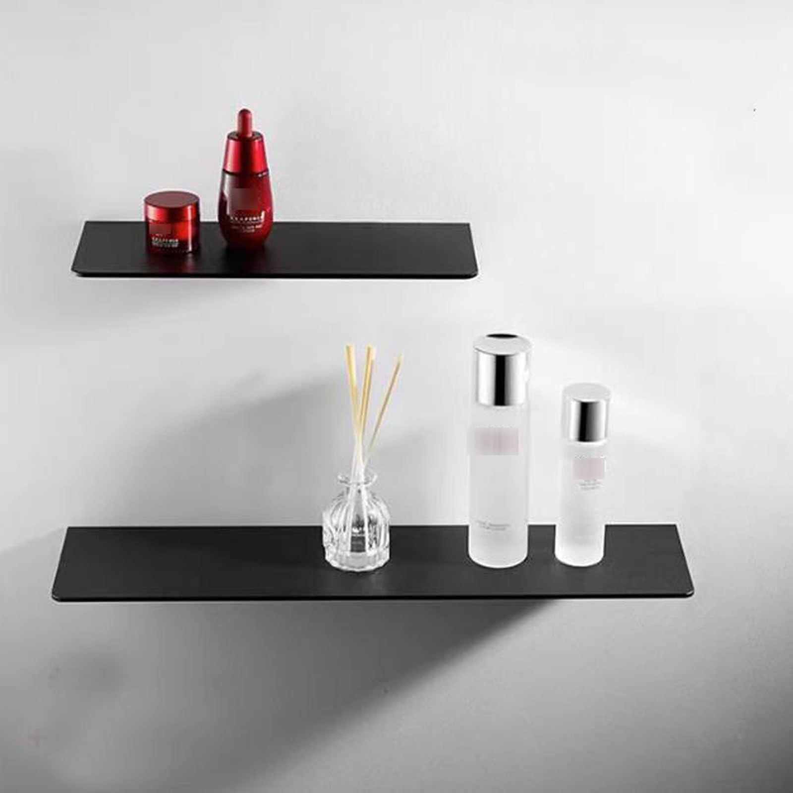 Decorazione Mensole sospese da parete in metallo, mensola sospesa a Contenitori(Bianco,60 * 15 * 5cm)