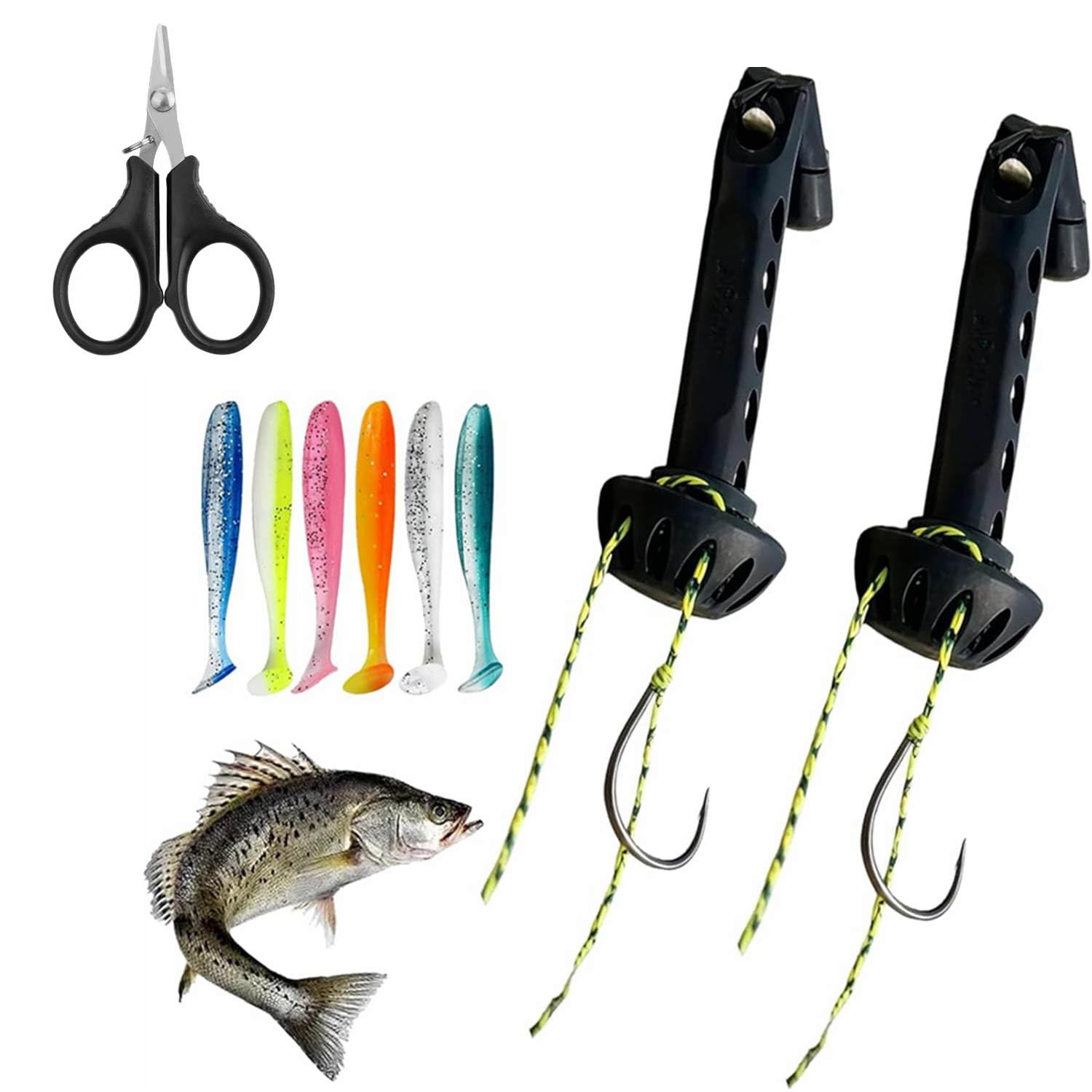 for Fly Fishing 2-in-1 Tool Kit: Magnetic Fly Threader + Multi-Functional Line Cutter with Hook Eye Cleaner &amp; Knot Tying – Easy Rigging for Small Flies, Tippet &amp; Hooks（with 10 Fishing baits）