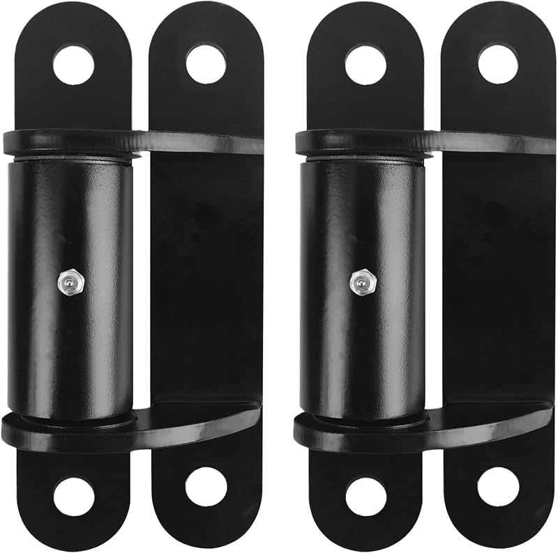 7" 2062P-Style Heavy Duty Gate Hinges, Face Mount Bolt-On or Weld-On Hinges for Flush Gate and Post Installations, 1100 lb Capacity, Lubricable Bearing, 180° Swing, Black, 2 Pack