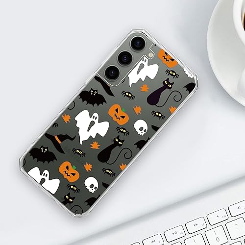 Miniatura 6 de Funda transparente de Halloween para Samsung S23, diseño de calabaza fantasma, funda protectora de TPU suave, delgada, a prueba de golpes, para