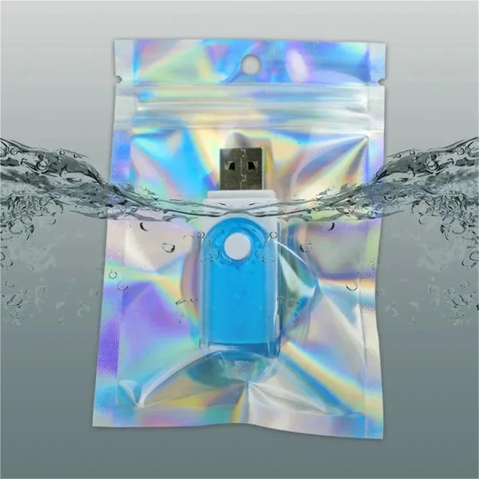 100/10 pezzi Sacchetto autosigillante iridescente in plastica impermeabile Sacchetto trasparente olografico laser Sacchetto for gioielli con cerniera Sacchetto for imballaggio for trucco(14x20cm,Clear