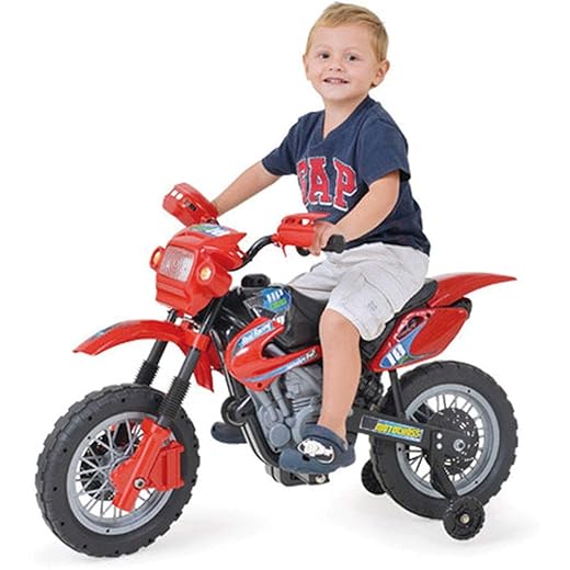 Moto Elétrico Infant Motocross Xplast Preto/Vermelho