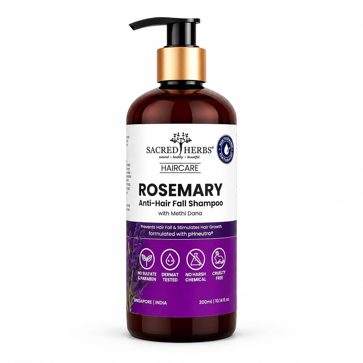 Sacred Herbs Rosemary Anti Hair Fall Shampoo with Rosemary & Methi Dana for Reducing Hair Loss & Breakage - 180ml | Up To 92% Stronger Hair*| Up To 89% Less Hair Fall* | For Men And Women (Shampoo)-image-47