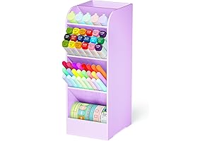 Purple Pen Holder for Office Desk Makeup Brush Holder