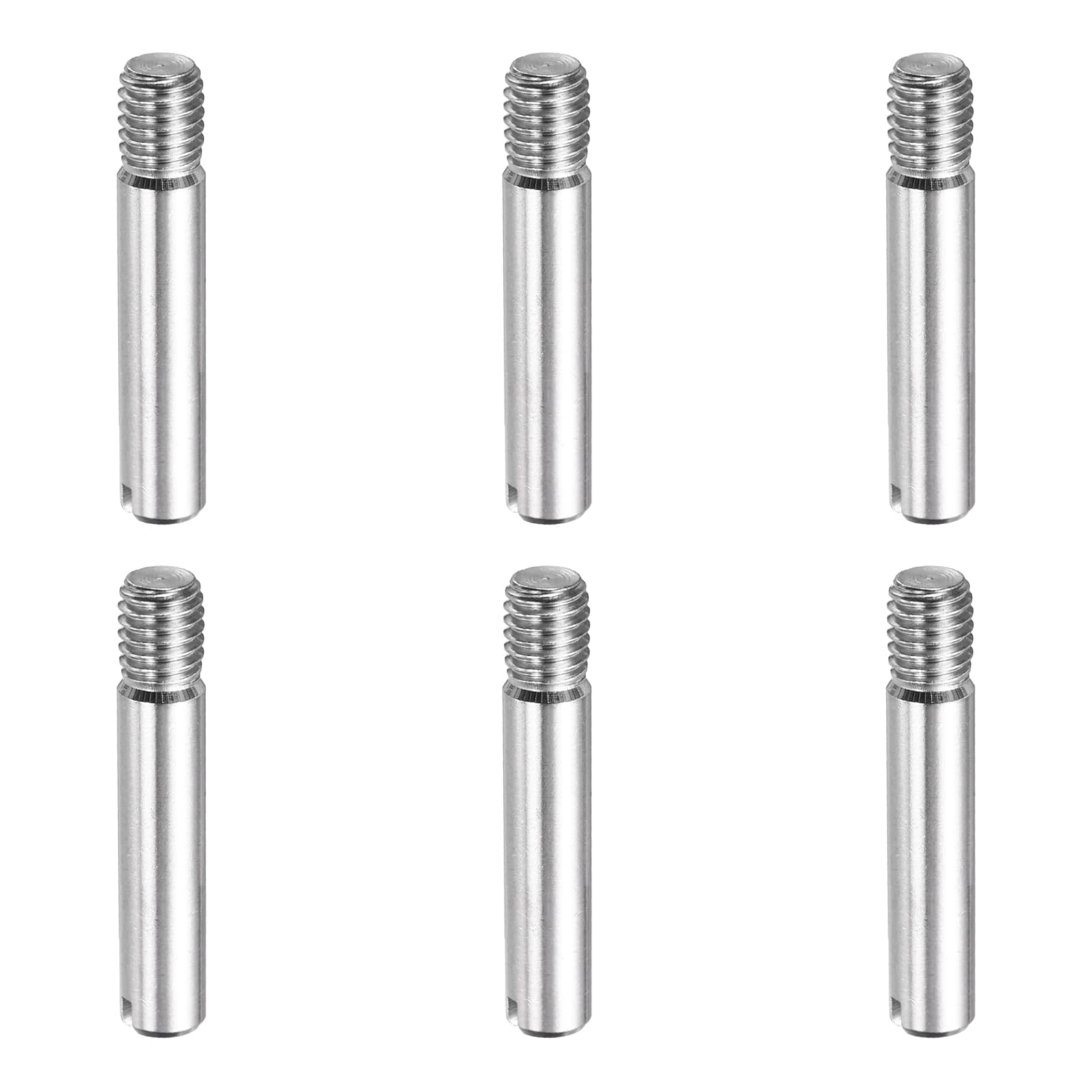 sourcing map 12 Pcs M5 x 25mm Slotted Cylindrical Pins, 304 Stainless Steel Dowel External Thread Locating Parallel Pins Shelf Support Peg Pin for Furniture Installation, DIY Project