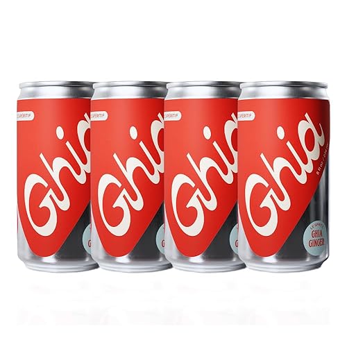Ghia Ginger Le Spritz sin alcohol, 8 onzas líquidas (paquete de 4) Apéritif espumoso inspirado en el Mediterráneo botánico Sin azúcar añadido, sin