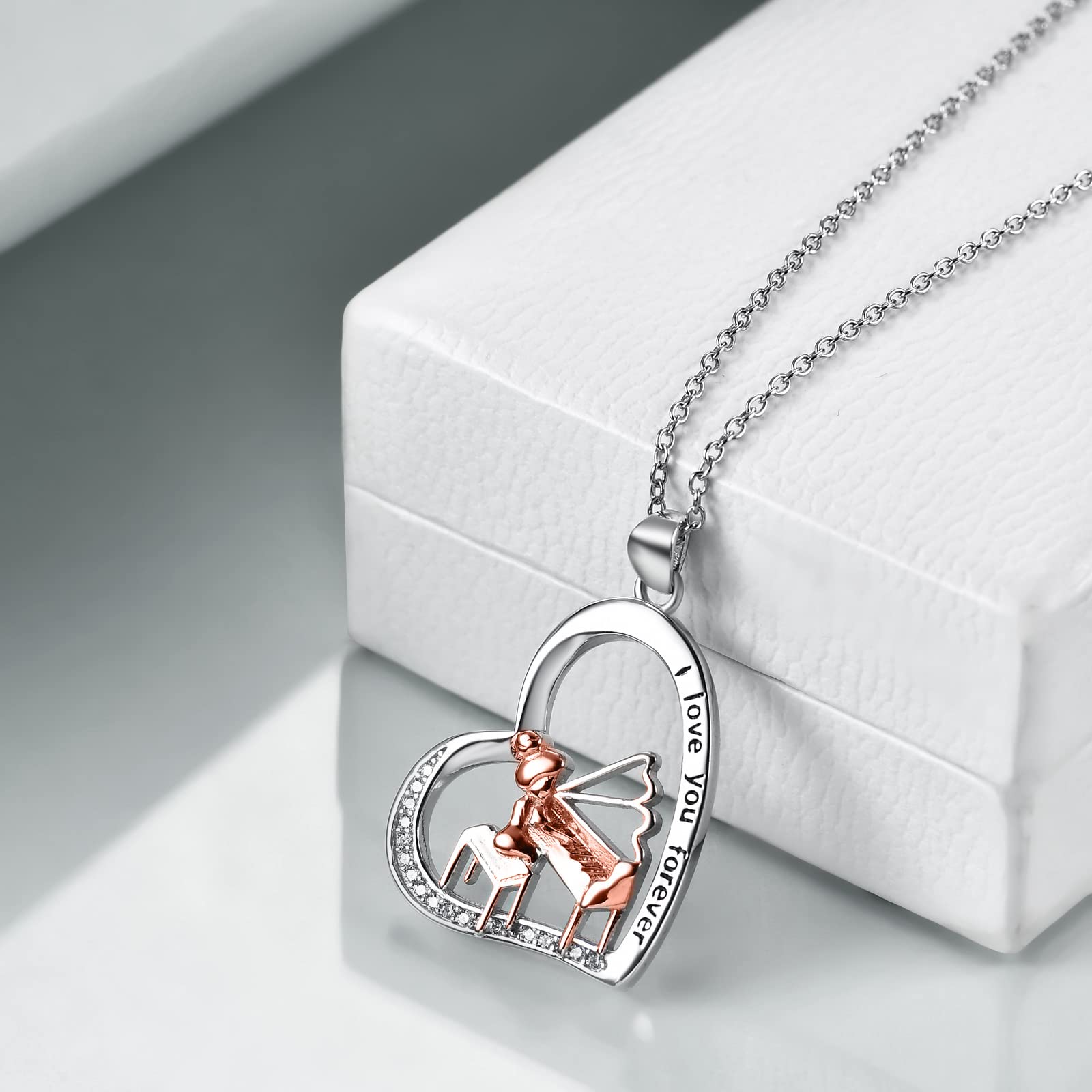 YFN Collana per pianoforte in argento Sterling per donne, ragazze, figlie, sorelle, pianisti, musicisti, non è una pietra preziosa, né una pietra preziosa