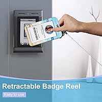 Vista 5 de Cordón para credencial y soporte para tarjetas de identificación, carretes retráctiles con clip para cinturón de carrete de mosquetón, cordón