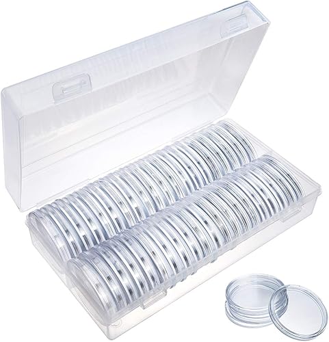BENECREAT 40 piezas de 1.81 pulgadas y 6 tamaños de protección para monedas (16202527301.535 in) con caja organizadora de almacenamiento grande para