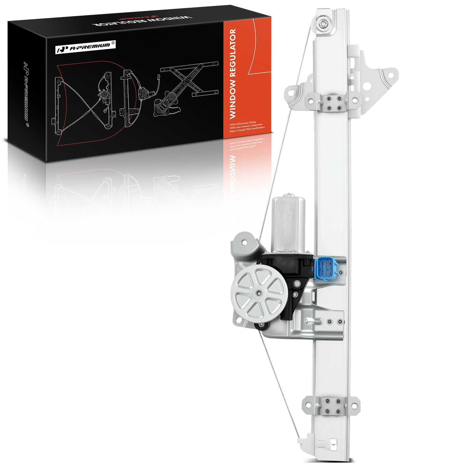 A-Premium Rear Right Passenger Side Power Window Regulator with 2-Pin Motor Compatible with Nissan Altima Platinum/S/SV/SR/SL 2019-2024