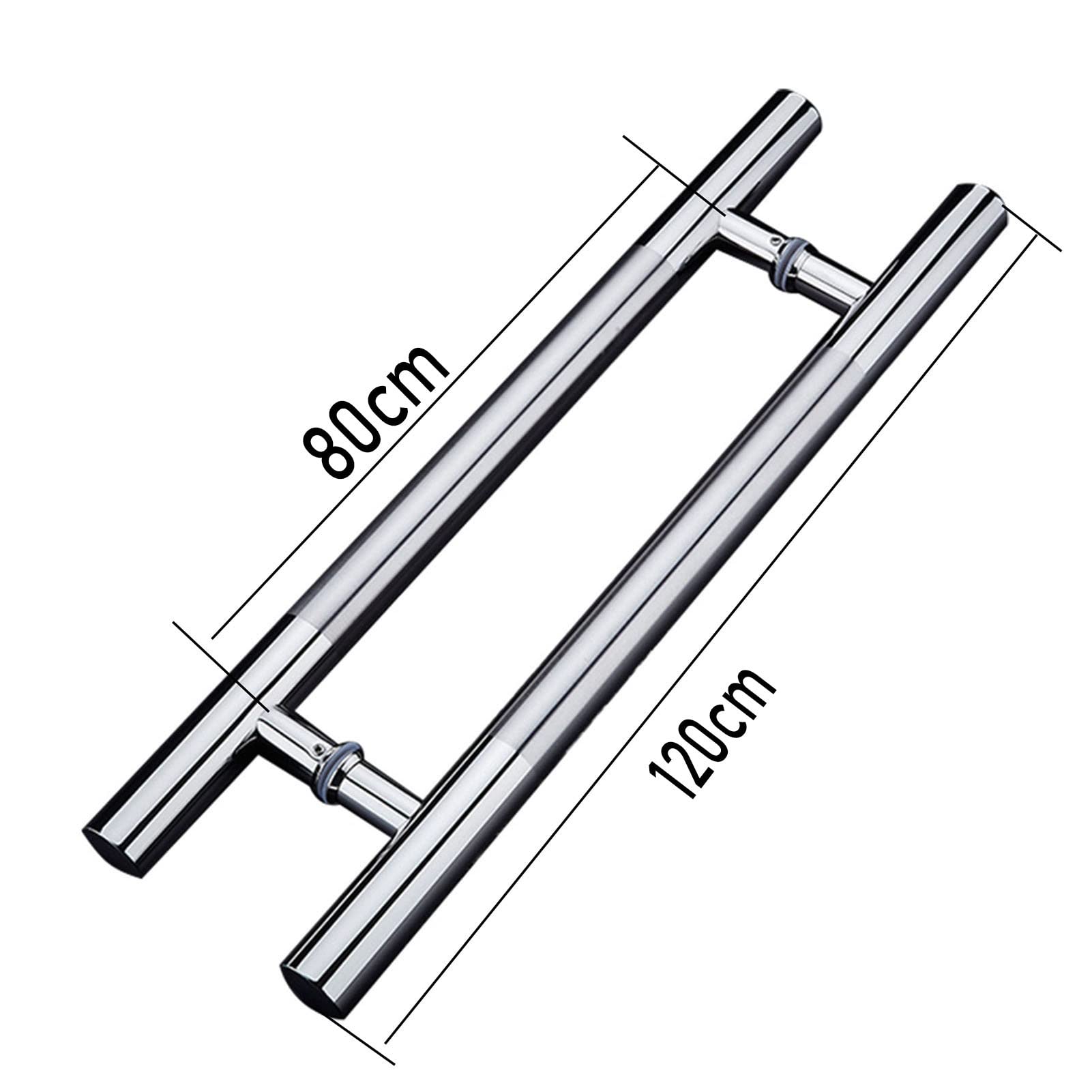 Dwustronny uchwyt drzwi push-Pull ze stali nierdzewnej do drzwi przesuwnych i stodołowych, eleganckie wykończenie szczotkowane, dostępne w rozmiarach 50cm i 30cm do zastosowań szklanych i drewnianych
