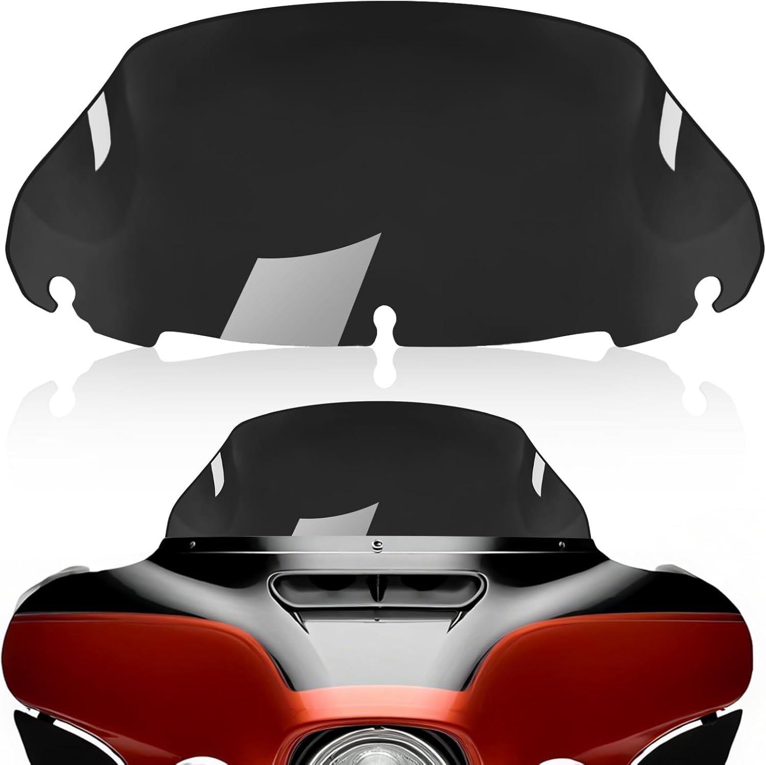 9 Inch Black Wave Windshield Windscreen Wind Splitter Compatible For 2014-2024 Fit For Harley Davidson Touring Street Glide Electra Glide Ultra Limited Tri Glide Flht Flhx Flhtk Flhtc Flhtcu 9" Black