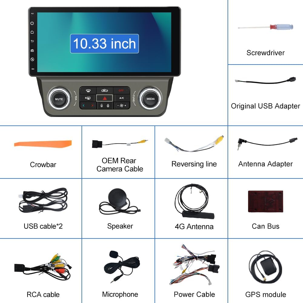 Diagram showing all included components for the litillbuly car stereo installation.