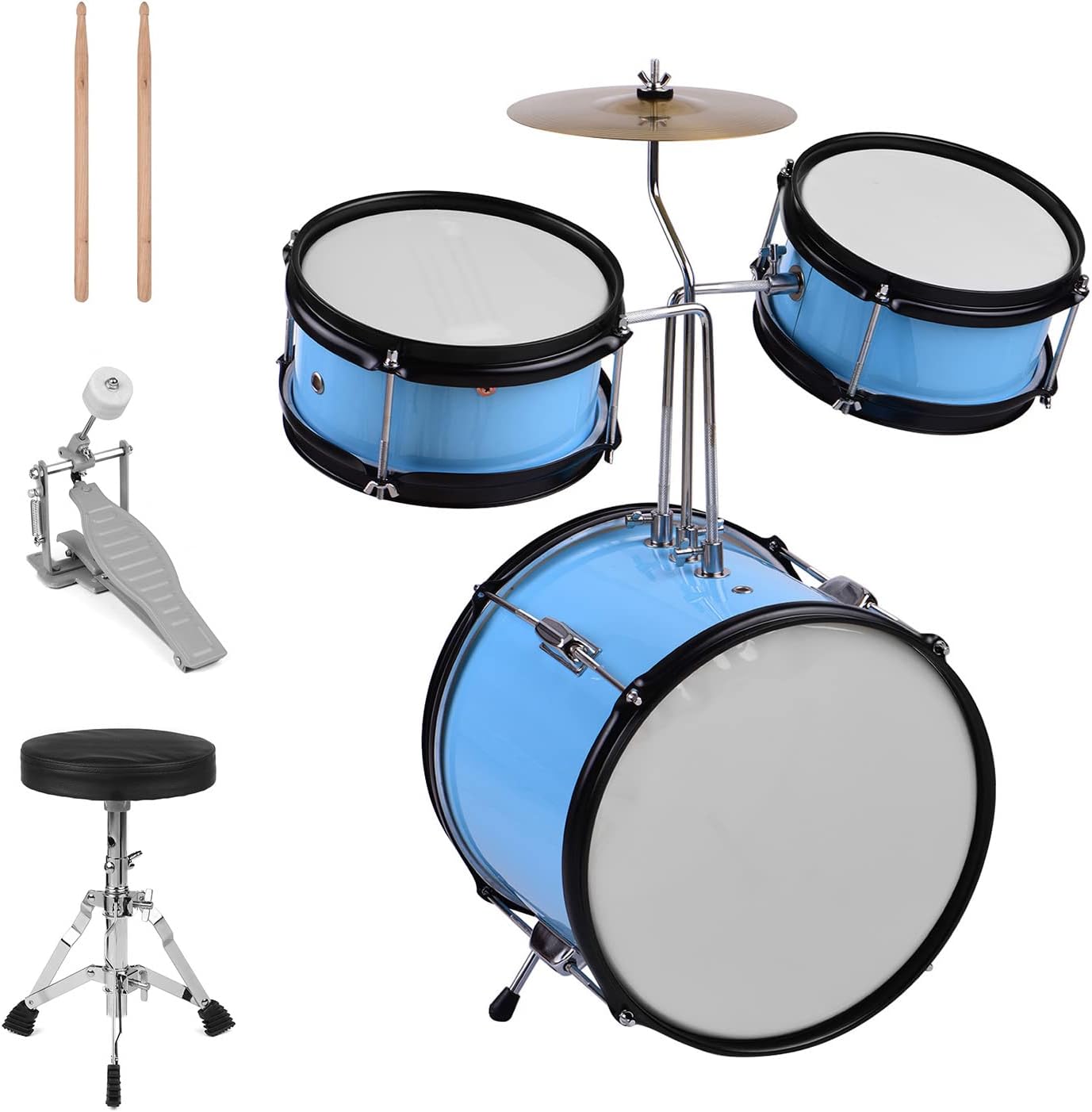 67 Off 子供ドラムキット Duangu キッズチルドレンジュニアビギナーズ3ピースドラムセットドラムキットパーカッション楽器シンバルドラムスティック調節可能なスツールブルー Lancandoexpert Com Br