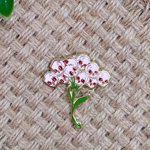 Skull Bouquet Badge Pin - Gothic Series - Enamel Lapel Pin - Plated Badge for Clothing, Bags, and Lanyards4