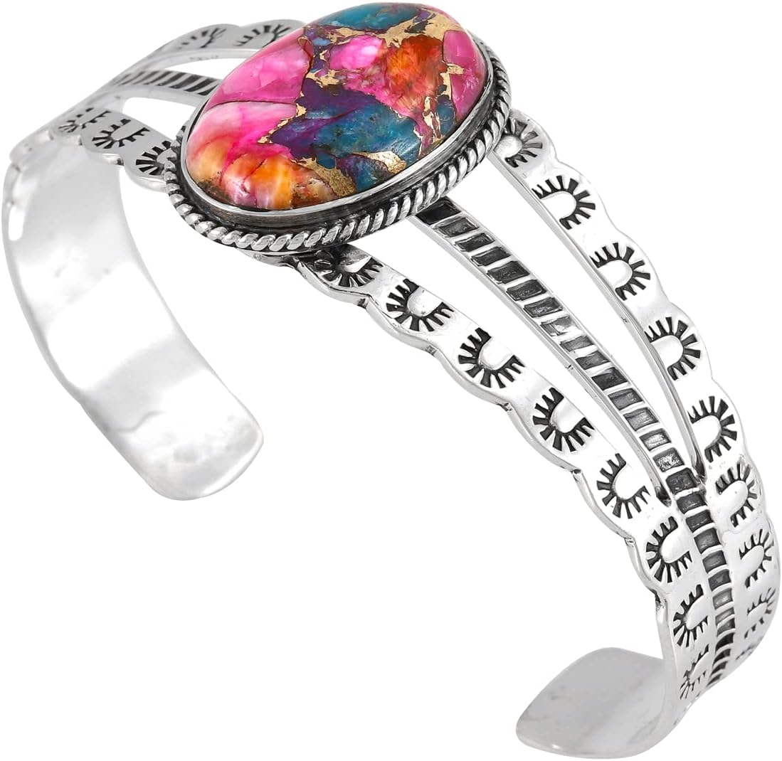Turquoise Bracelet Sterling Silver 925 Genuine Gemstones