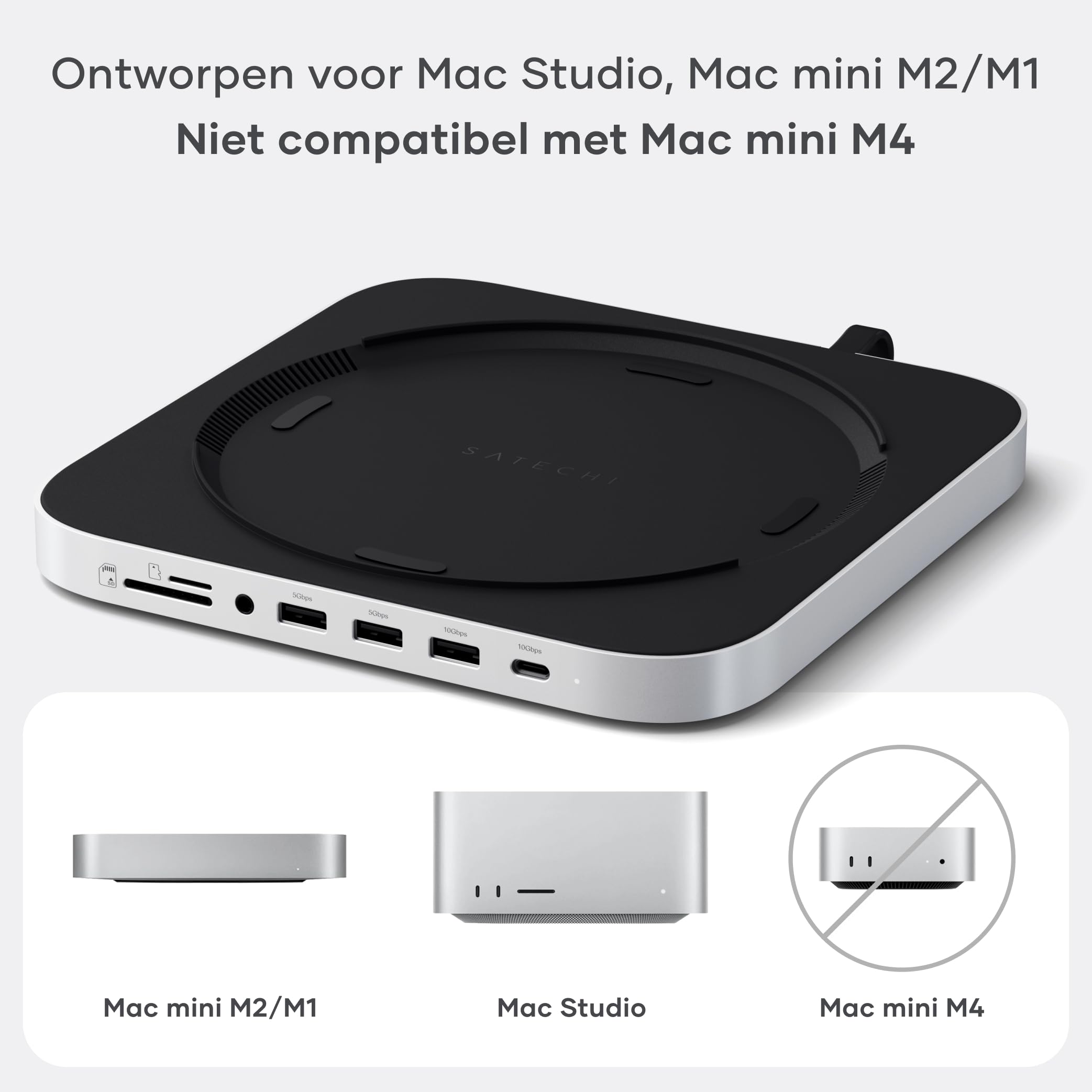 Macデスクトップ Satechi USB-C Macmini M1/M2/ST - M.2 SSD SATECHI Mac Studio M5 USB-C Hub with Stand and NVMe/SATA SSD