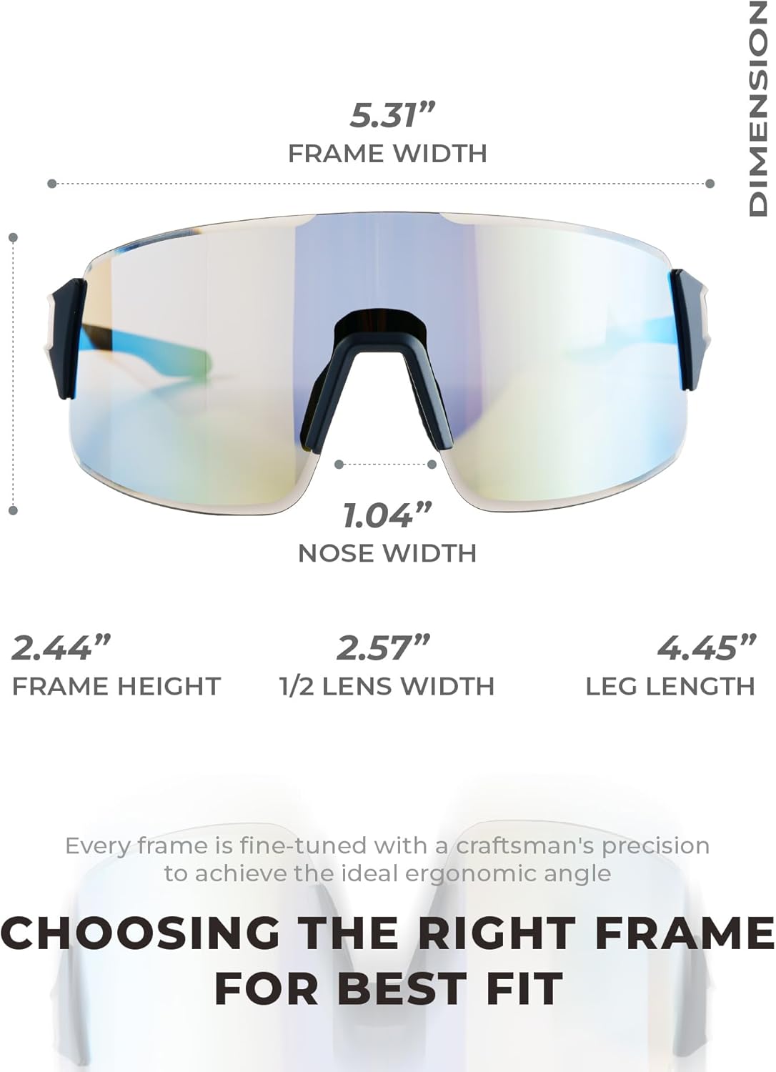 V-SUP TR90 Cycling Sunglasses UV400 Protection, Adjustable Ultra-Light Sport Glasses with Case for Running & Outdoor Use - Image 5