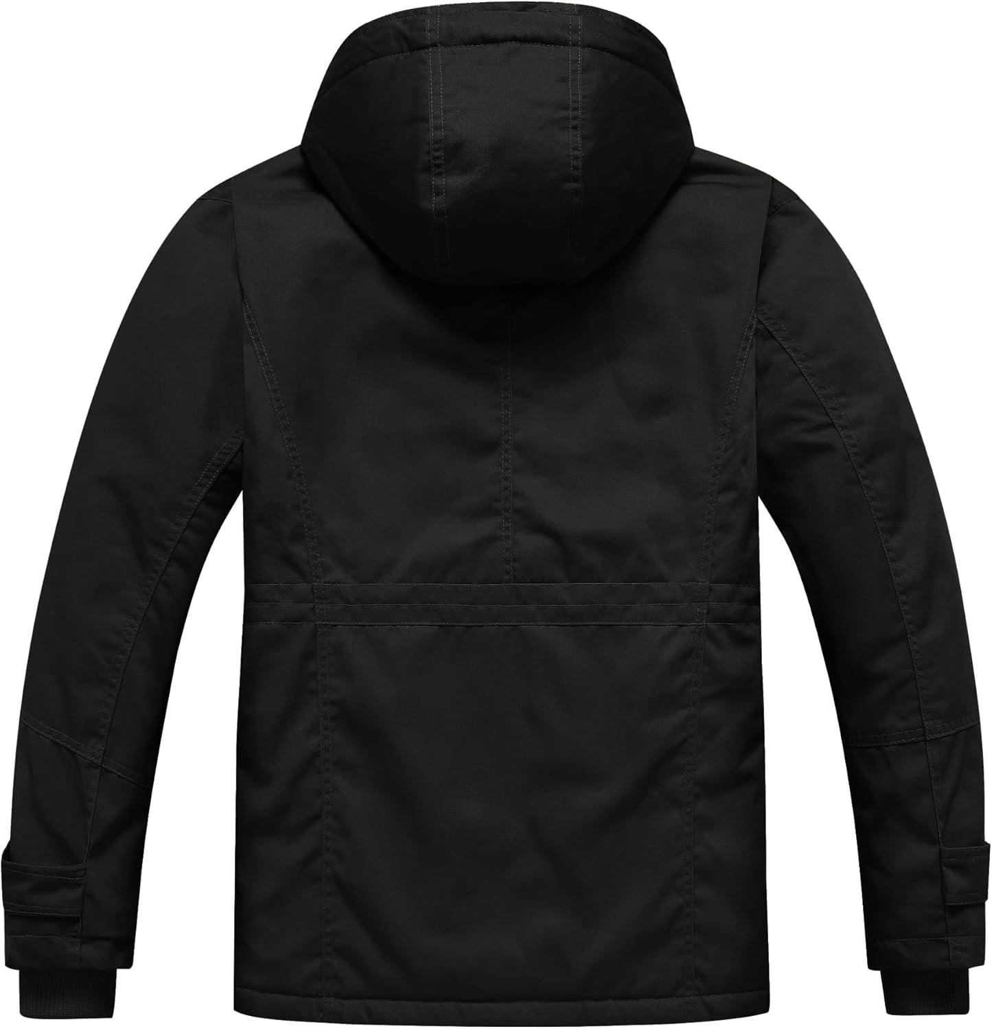 Men's Thick Winter Jackets Fleece Lined Thick Jackets Hood Work Jackets Coat Cotton Military with Cargo Pockets - Image 3