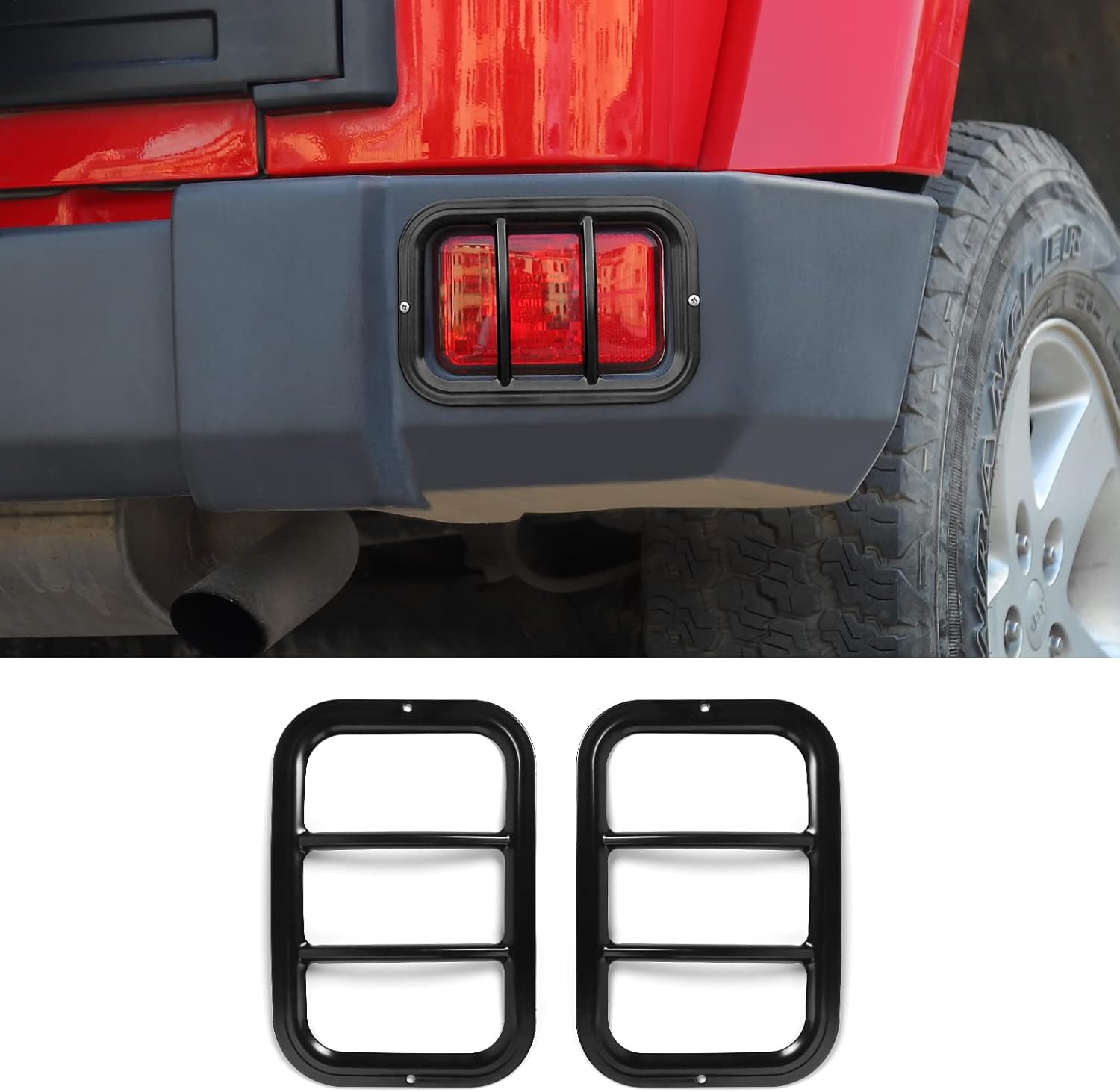 JeCar Fog Light Guards Rear Bumper Fog Lamp Covers Exterior
