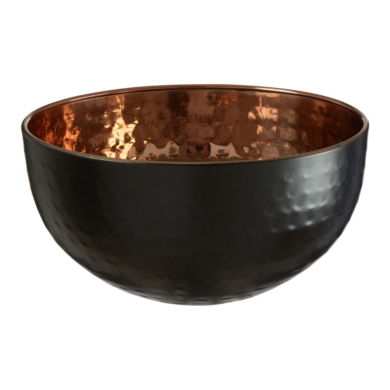 Premier Housewares Mixology Hammered Bowl Ornament, Stainless Steel, Copper/Black - Small