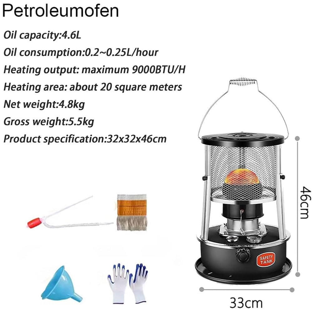 Petroleumofen Für Innenräume Tragbare Heizung Energiesparende Petroleumheizung Camping Zeltheizung Kochen Eisfischen-Red