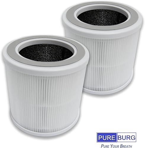 Miniatura 6 de PUREBURG Filtro de repuesto compatible con el purificador de aire FULMINARE PU-P07, paquete de 2 unidades de carbón activado HEPA H13 2 en 1 con