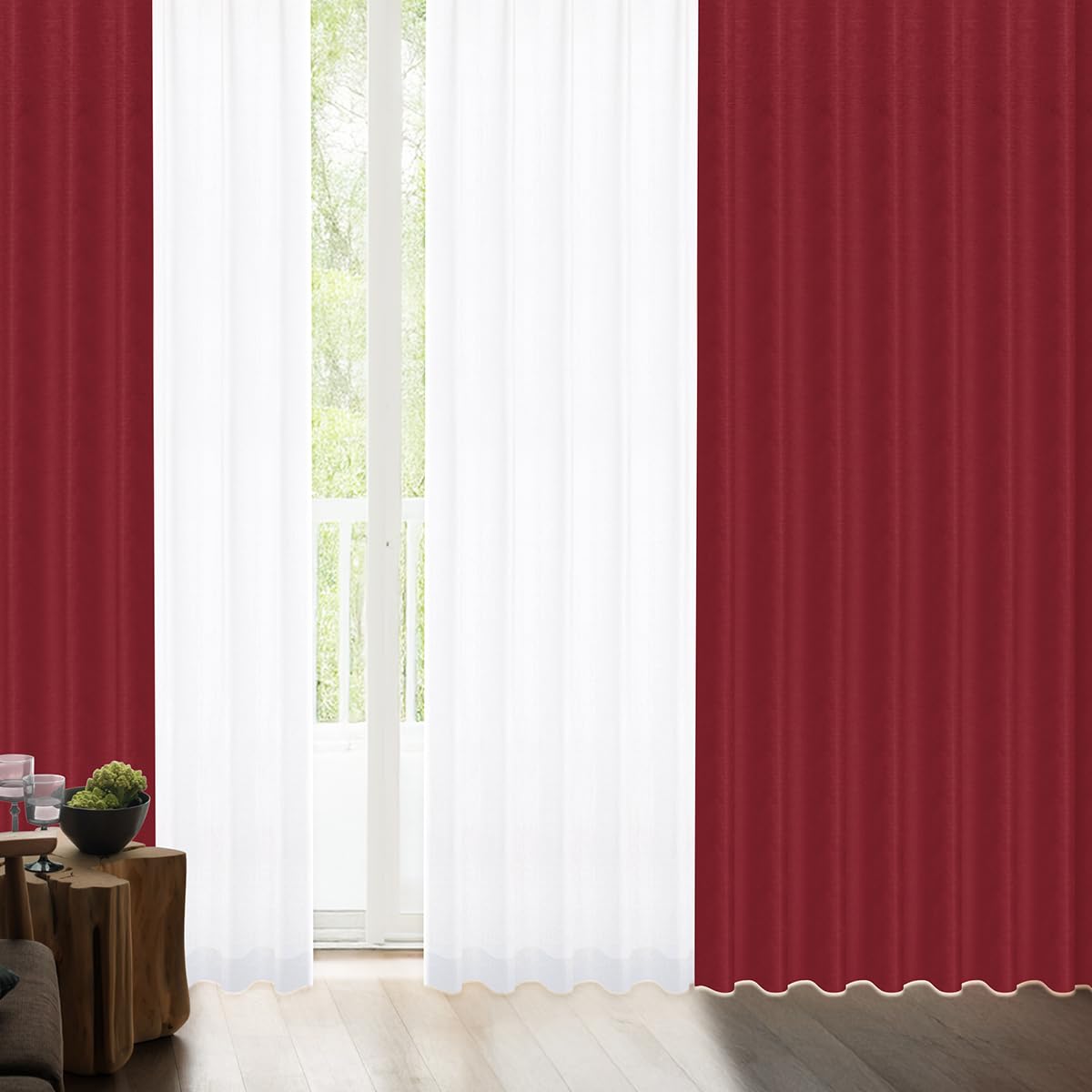 Shizuka ワイン 防音・完全遮光　幅100cm×丈200cm(2枚組) Amazon｜[カーテンくれない] 断熱・遮熱カーテン「静 Shizukaセット