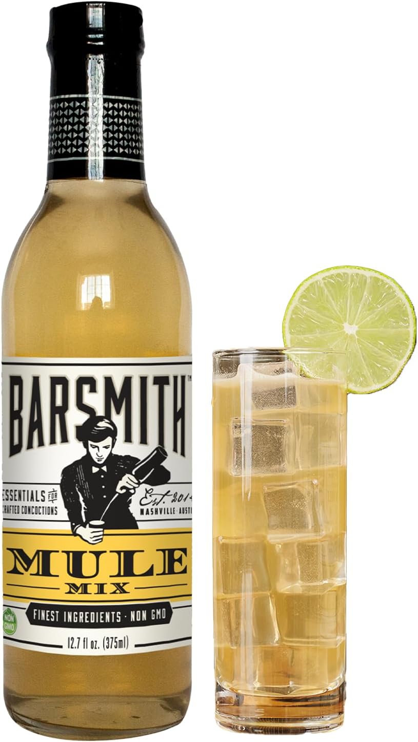 Barsmith Bar Essentials Moscow Mule Honey-Ginger Mix - Refreshing & Uplifting Mixer with No Artificial Flavors or Colors - Cocktail Mix with blend of bite and sweetness - 12.7 oz Bottle (Pack of 1)