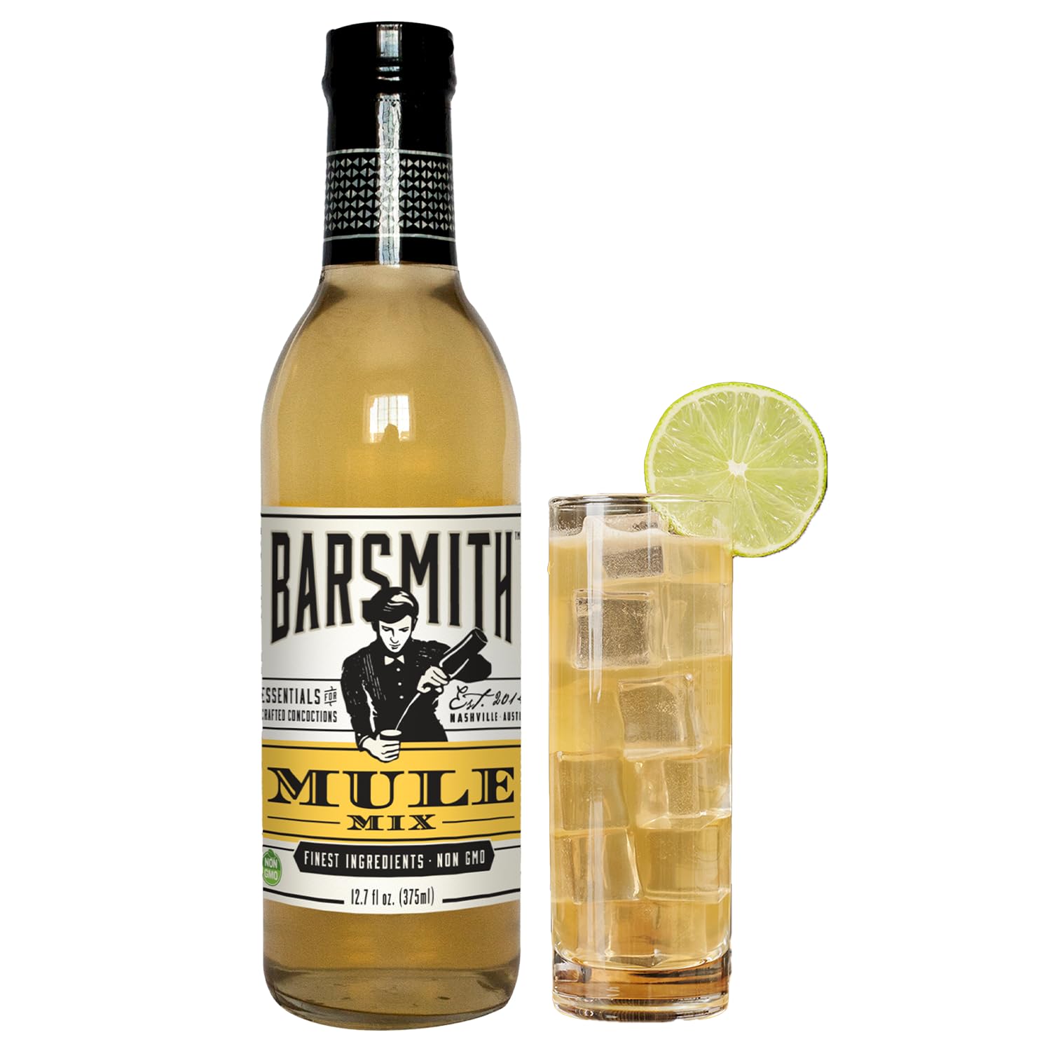 Barsmith Bar Essentials Moscow Mule Honey-Ginger Mix - Refreshing & Uplifting Mixer with No Artificial Flavors or Colors - Cocktail Mix with blend of bite and sweetness - 12.7 oz Bottle (Pack of 1)
