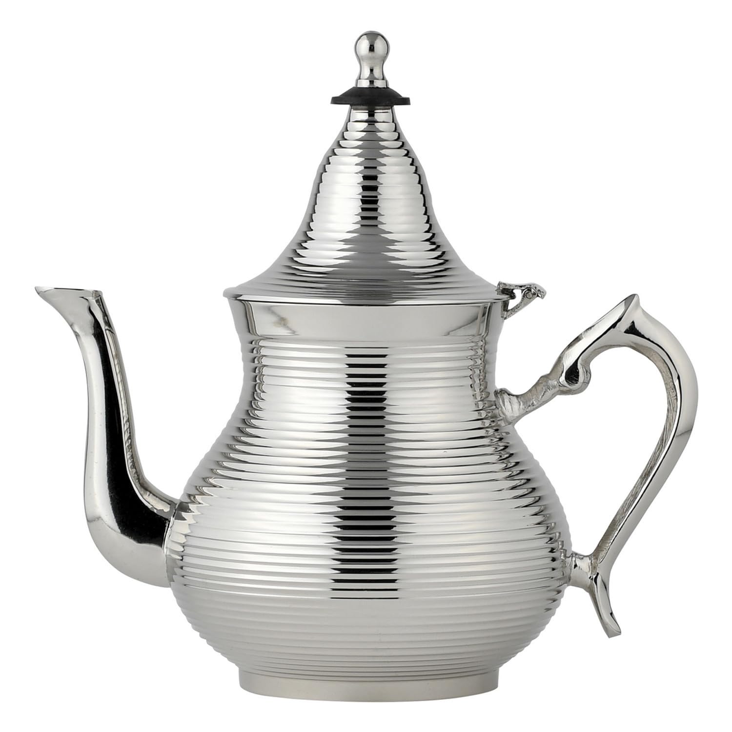 Marrakech - Tetera decorativa oriental con filtro (750 ml, 21 cm, para té de menta marroquí), color plateado