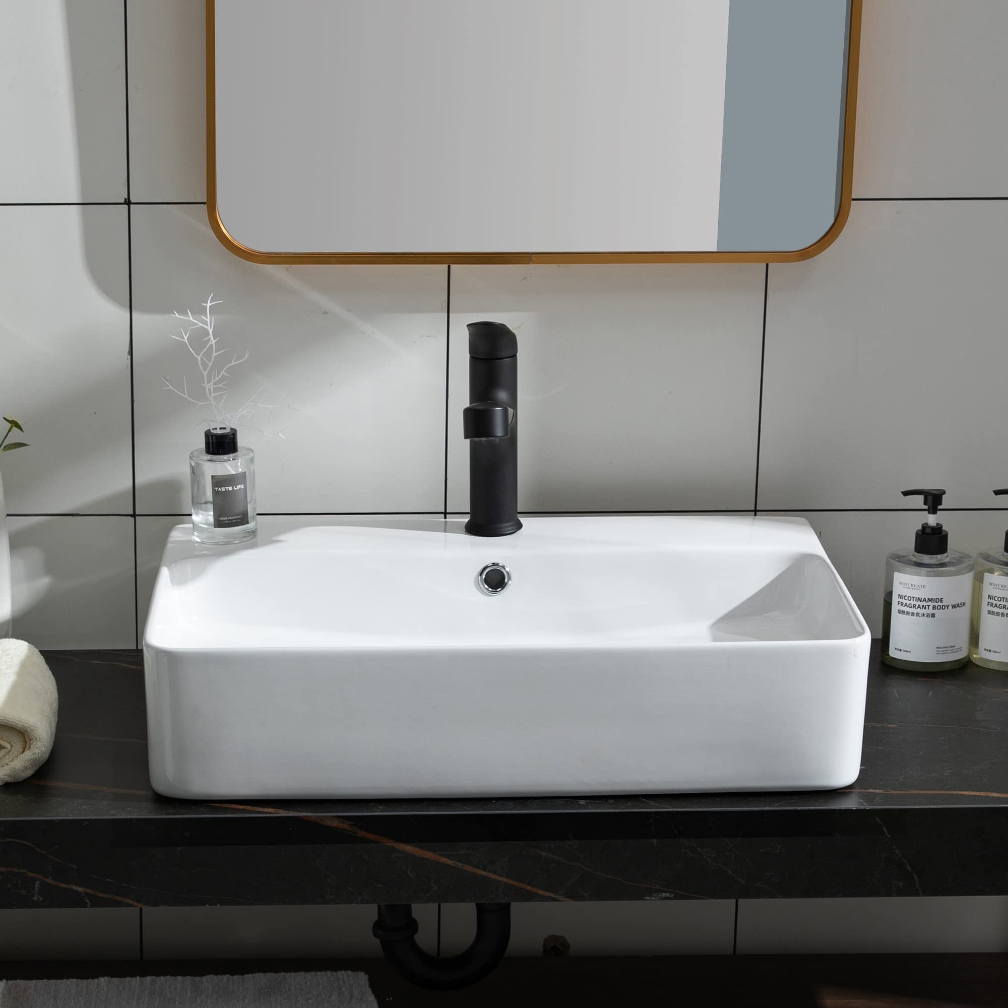【Montaje en pared/montaje bajo posible】 esmalte de alta calidad, fácil de limpiar, ahorra espacio, ideal para baños pequeños, lavabos, lavabos blancos, lavabos de pared (60 cm cuadrado)