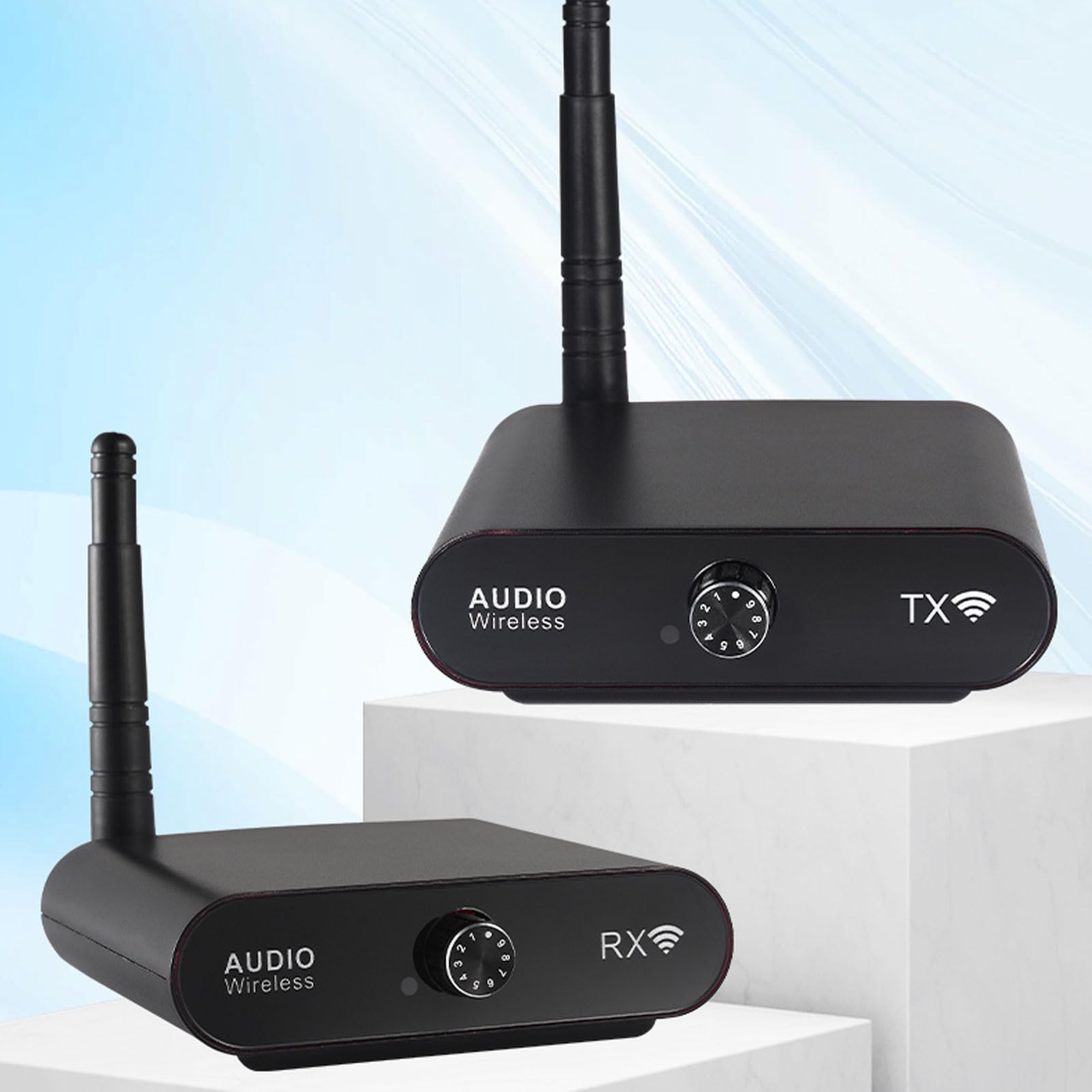Bewinner Bezprzewodowy Nadajnik-odbiornik Dźwięku 2,4 GHz, 16 Bitów, 48 KHz, Zerowe Opóźnienie dla Głośnika, Zasięg 100 M, Penetracja ściany