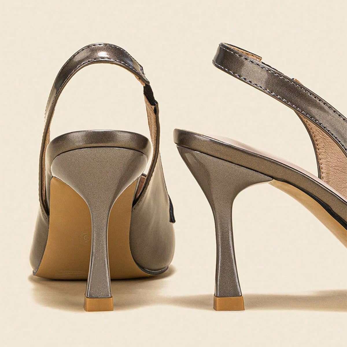 Décolleté Donna Slingback Punta Affusolata Tacco Stiletto | Tacco sottile 8cm fascia posteriore elastica mascherina stile mocassino fodera PU profilo basso