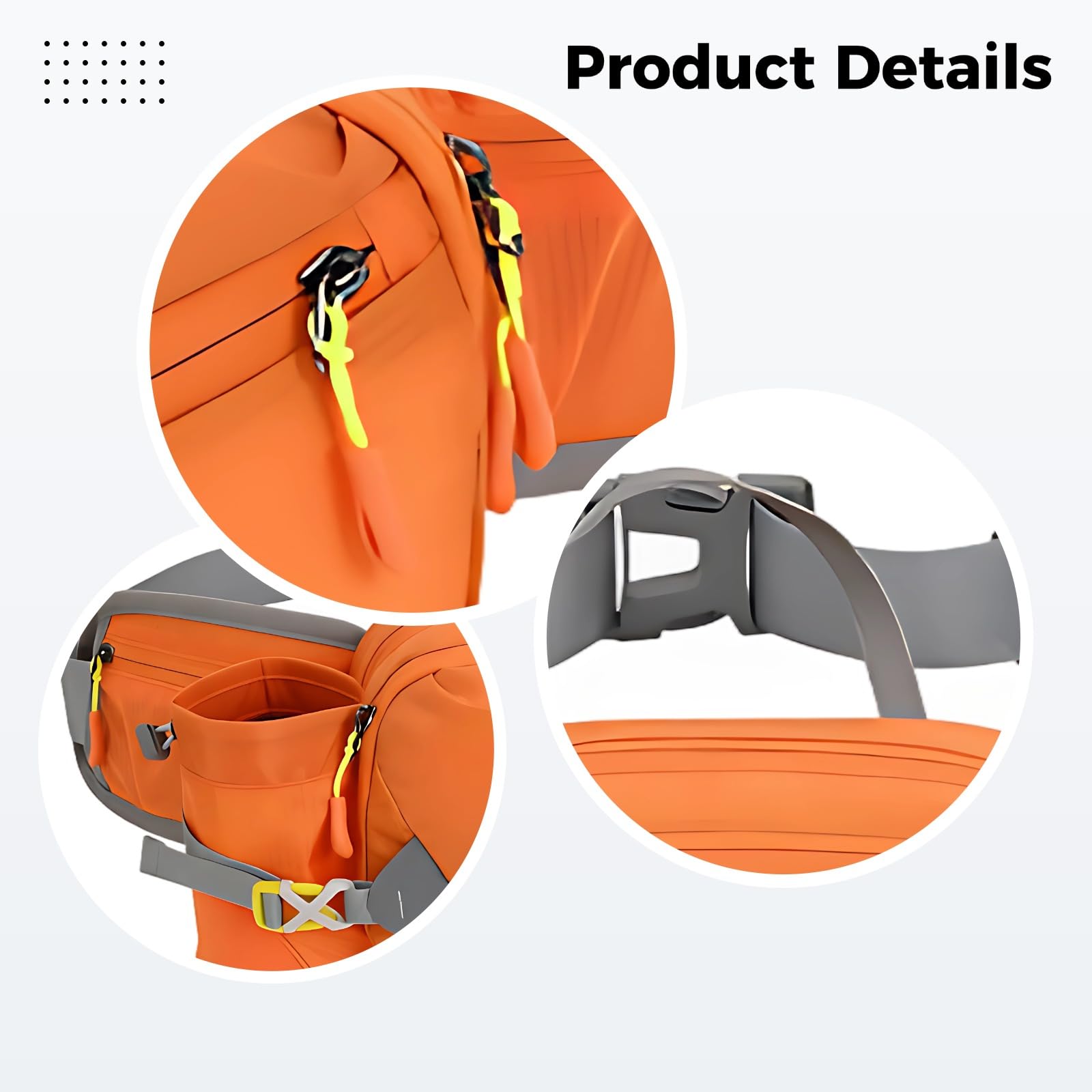 Gürteltasche in Orange mit Trinkflaschenhalter, Lauf- und Wandergürteltasche mit Fassungsvermögen, mehrschichtigem Stauraum, 750 ml Flaschenfach, mit verstellbarem Gürtel für Outdoor-Marathon